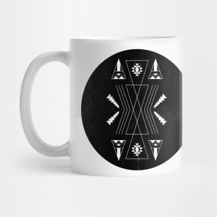 Bohemian Faded Design in Black Circle Mug